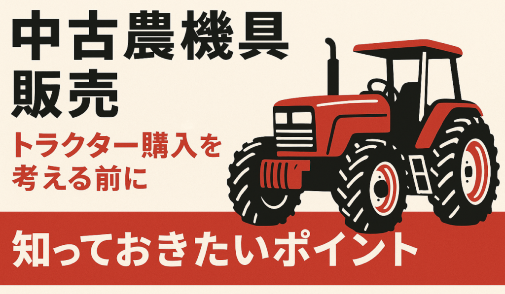 中古農機具販売 トラクター購入を考える前に知っておきたいポイント