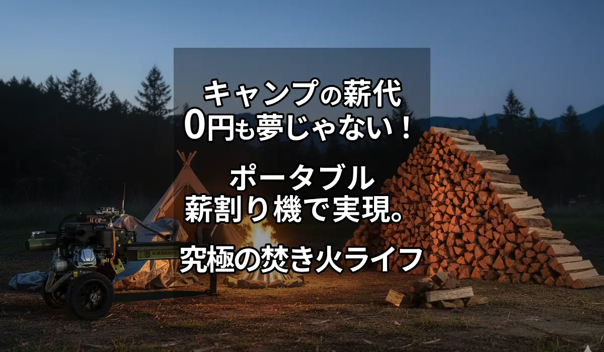 キャンプの薪代「0円」も夢じゃない！ポータブル薪割り機で実現。究極の焚き火ライフ
